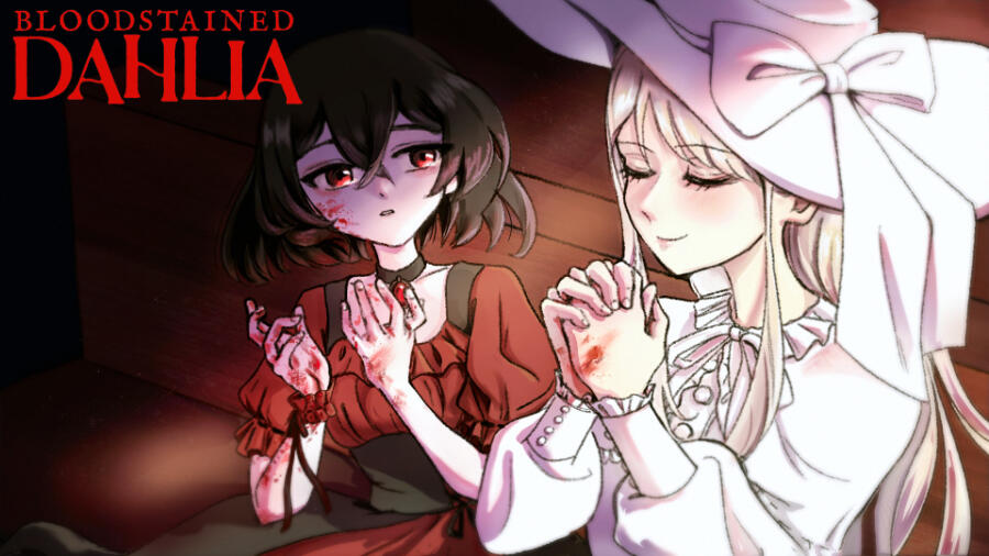 A CG screen from Bloodstained Dahlia. I've made both the art and logo.