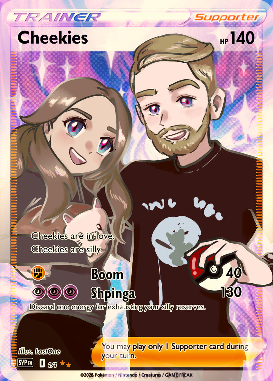 Faux pokemon card valentines commission drawn to emulate existing pokemon styles Faux pokemon card valentines commission drawn to emulate existing pokemon styles