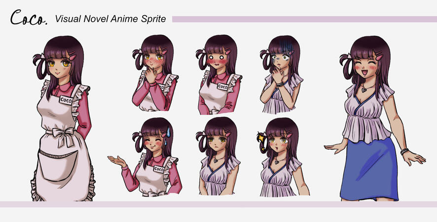 Coco female visual novel sprite