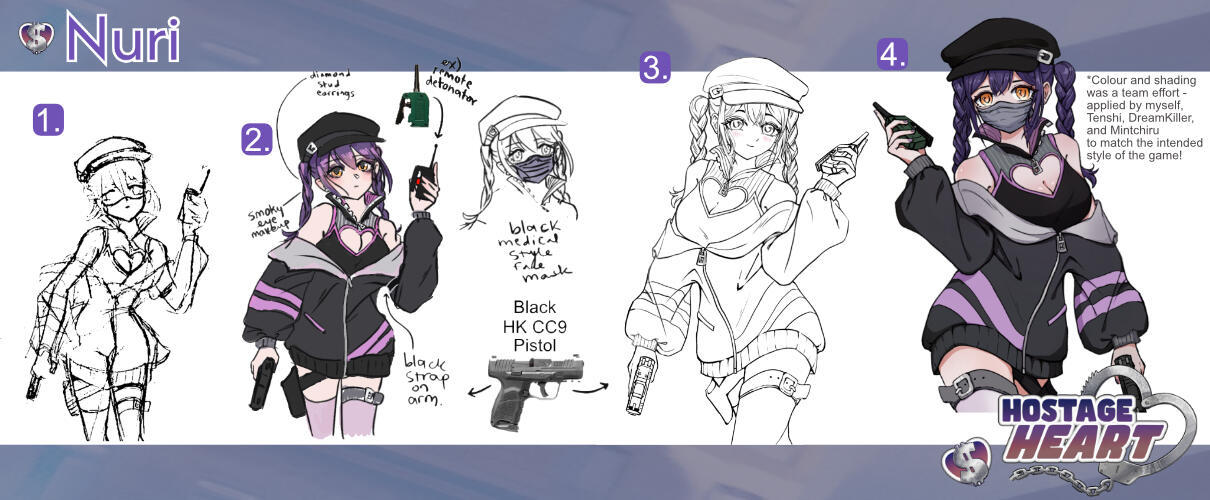 Process Image for Character Design of Nuri from Hostage Heart