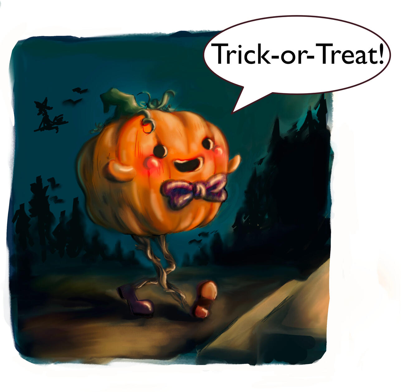 A silly pumpkin on halloween